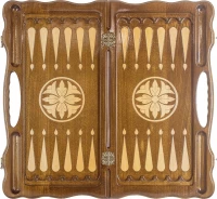 Нарды резные &quot;Битва львов&quot; с ручкой 60, Haleyan