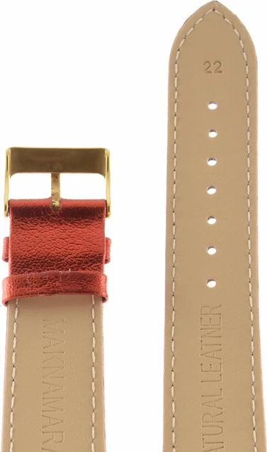 Ремешки maknamara 22 мм крас лак зол заст