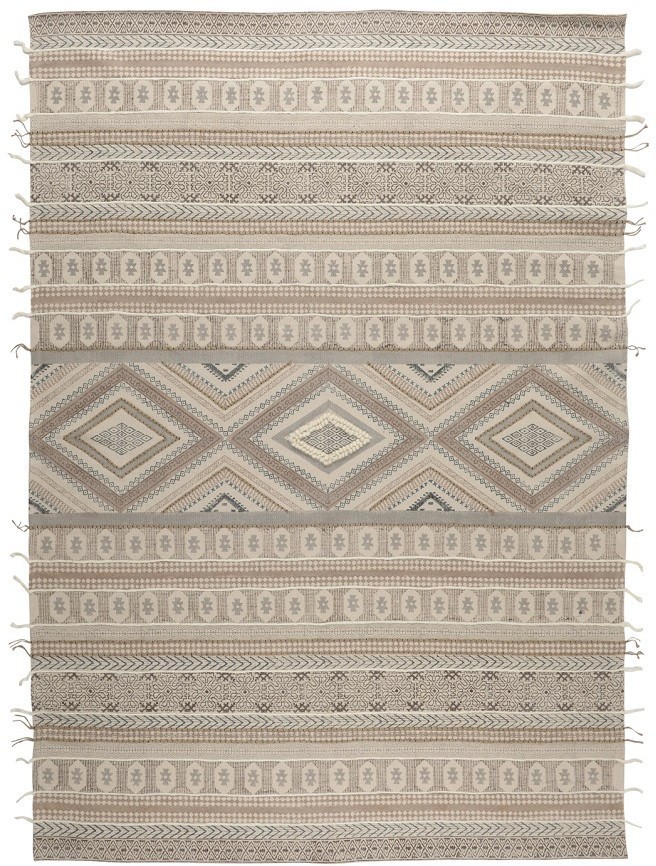Ковер из хлопка, шерсти и джута с геометрическим орнаментом из коллекции ethnic, 160х230 см
