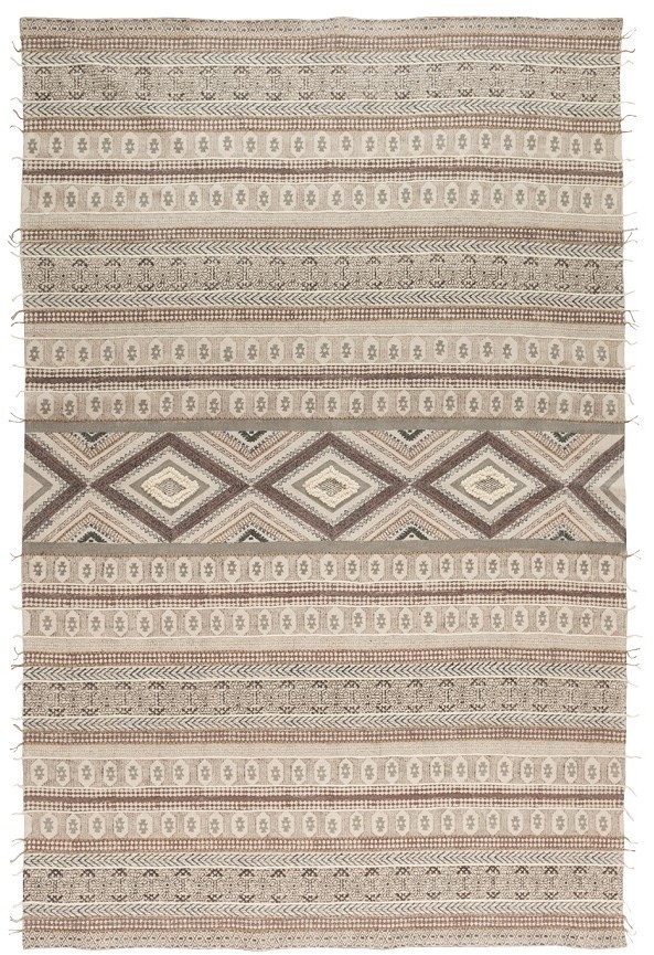Ковер из хлопка, шерсти и джута с геометрическим орнаментом из коллекции ethnic, 200х300 см