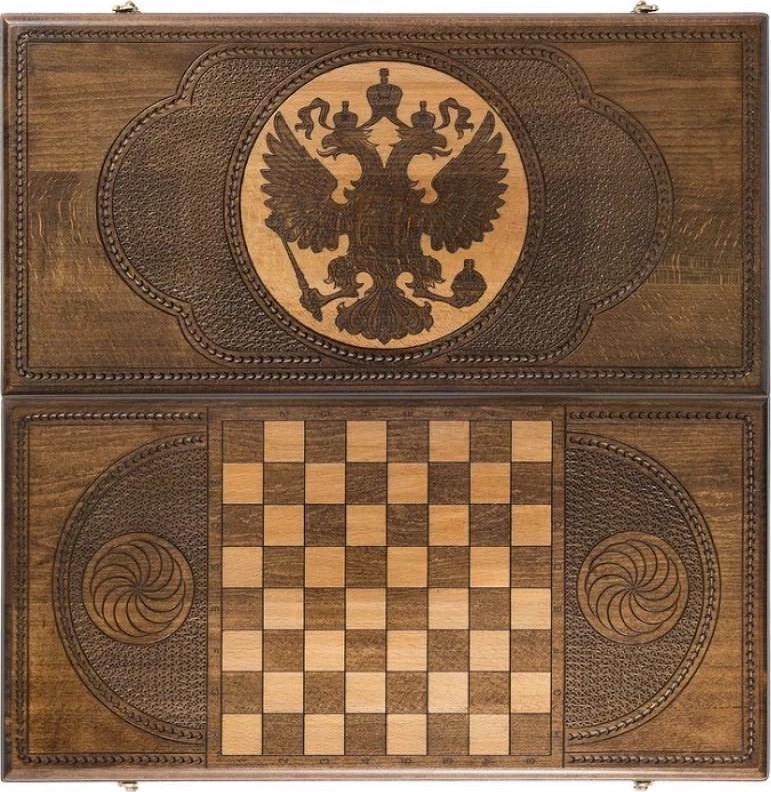 Нарды резные "Герб РФ" 60, Zakaryan