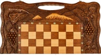 Шахматы + нарды резные &quot;Неркени&quot; 60, с ручкой, Haleyan