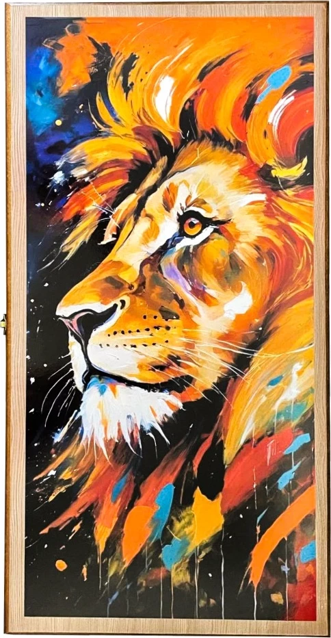 Нарды + Шашки Сирия Лев Король средние (Россия, дерево, 50 см), Partida