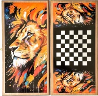 Нарды + Шашки Сирия Лев Король средние (Россия, дерево, 50 см), Partida