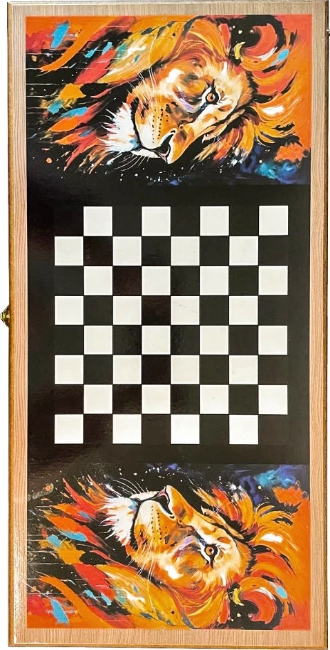 Нарды + Шашки Сирия Лев Король средние (Россия, дерево, 50 см), Partida