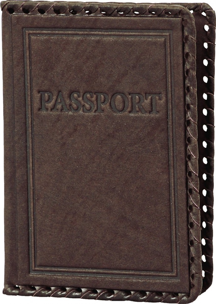 Обложка на паспорт «Passport». Цвет коричневый
