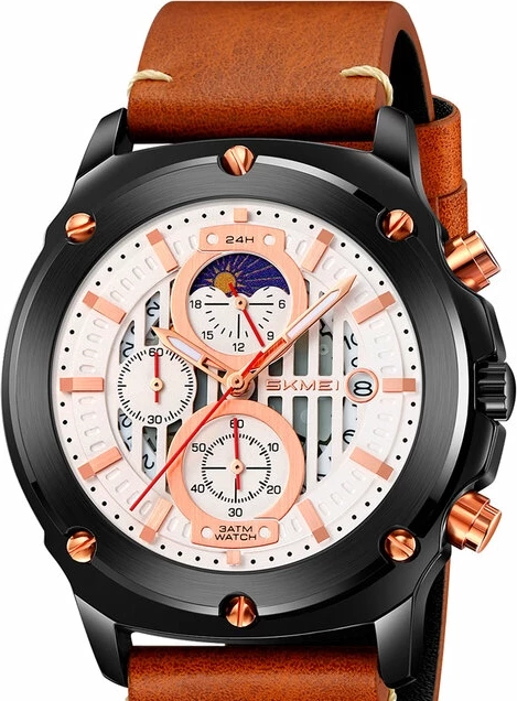 Наручные часы skmei 9351bnwt brown/white