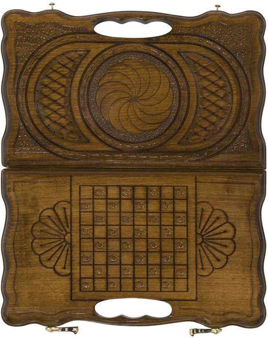 Нарды резные "Бесконечность" с ручкой 30, Haleyan