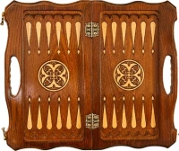 Шахматы + нарды резные 40 с ручкой, Haleyan