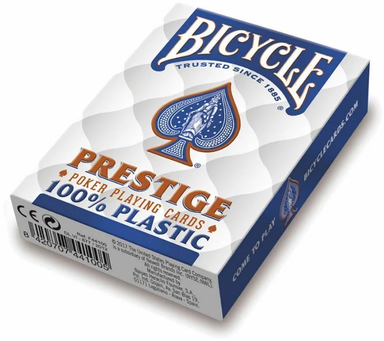 Карты "Bicycle Prestige Rider 100% Plastic Jumbo blue"
