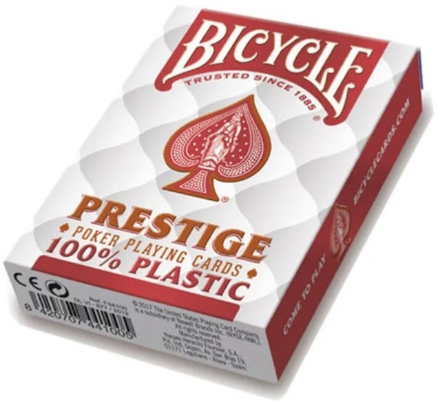 Карты "Bicycle Prestige Rider 100% Plastic Jumbo red"