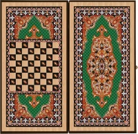 Нарды + Шашки Сирия Зеленые малые (Россия, дерево, 40 см), Partida