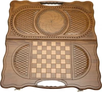 Нарды резные &quot;Бесконечность&quot; с ручкой, Haleyan