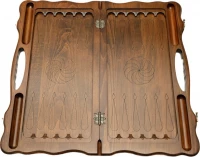 Нарды резные &quot;Бесконечность&quot; с ручкой, Haleyan