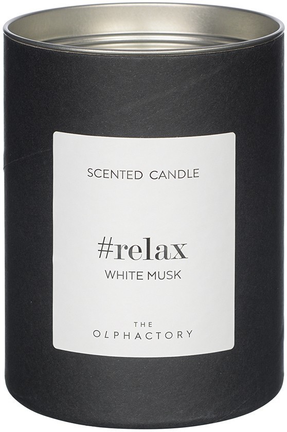 Свеча ароматическая the olphactory, relax black, Белый мускус (новая), 40 ч