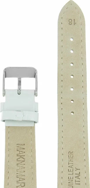 Ремешки maknamara 18 мм бел лак сер заст mp-18101