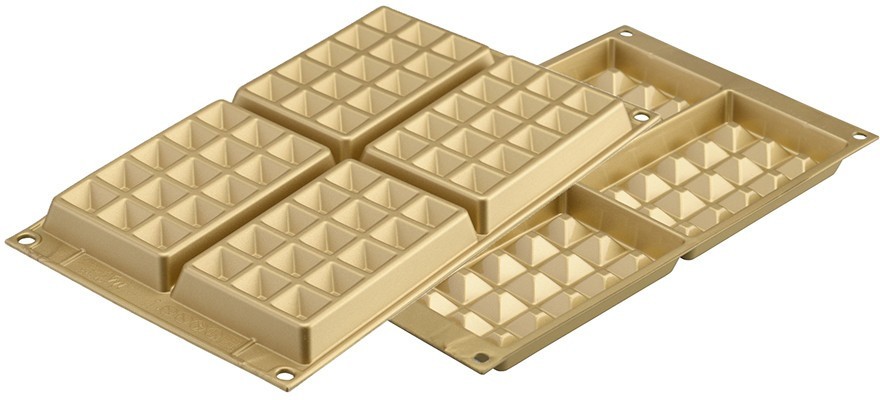 Форма для приготовления вафель waffel classic силиконовая золотая