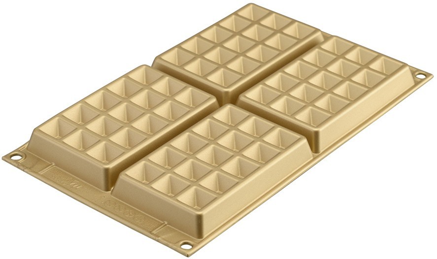 Форма для приготовления вафель waffel classic силиконовая золотая