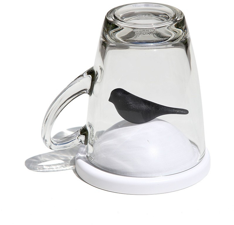 Чашка с крышкой sparrow, белая/черная