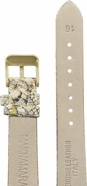 Ремешки maknamara 16 мм жел-чер золото (зол.заст) 16125