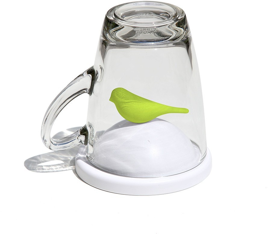 Чашка с крышкой sparrow, белая/зеленая