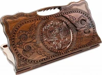 Нарды резные &quot;Герб РФ 2&quot; с ручкой 60, Haleyan