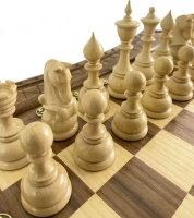 Шахматы резные восьмиугольные в ларце с ящиками 50, Haleyan