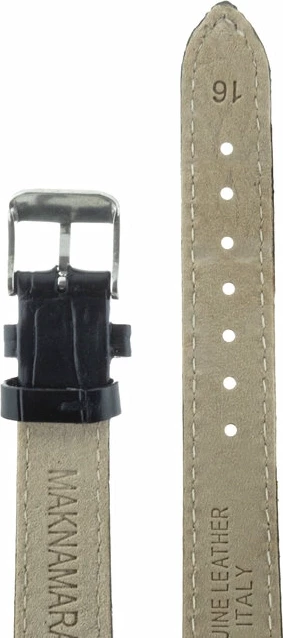 Ремешки maknamara 16 мм чер крокодил сер заст mp-16018