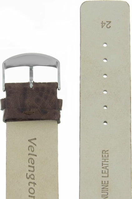 Ремешки velengton 24 темн-кор croco сереб заст