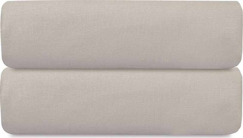 Простыня на резинке изо льна и хлопка серо-бежевого цвета из коллекции essential, 180х200х30 см