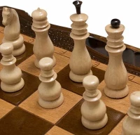 Шахматы + нарды резные 50 с ручкой, Haleyan