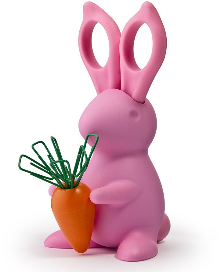 Ножницы+магнит со скрепками bunny, розовый