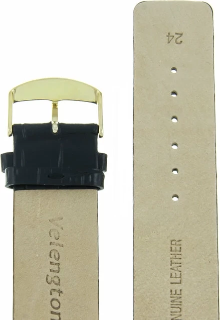 Ремешки velengton 24 черн croco зол заст