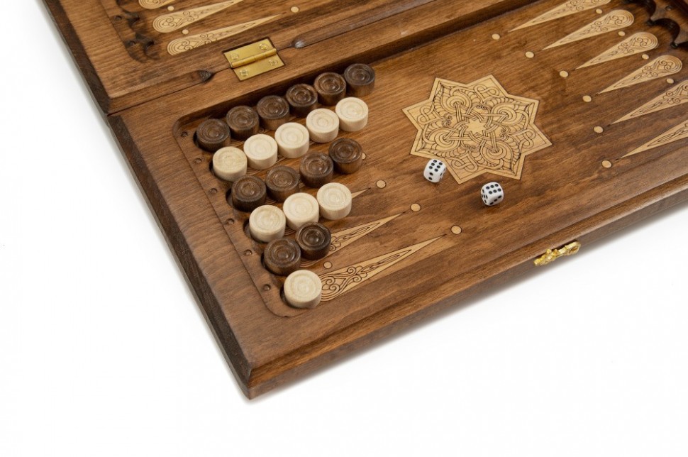 Нарды резные "Золотой узор 3" 40, Mirzoyan