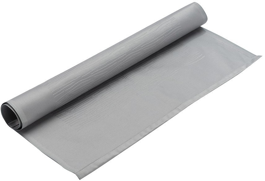 Салфетка сервировочная жаккардовая серого цвета из хлопка с вышивкой из коллекции essential, 53х53 см