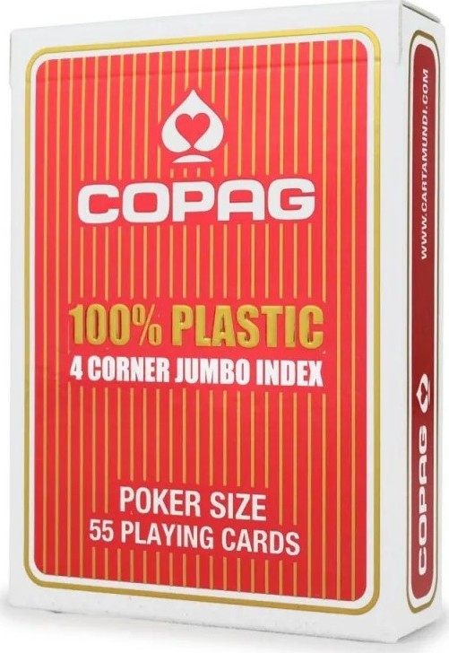 Карты "Copag 4 Corner Jumbo index" красная рубашка