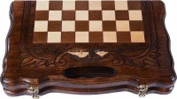 Шахматы + нарды резные с Араратом 30 с ручкой, Haleyan