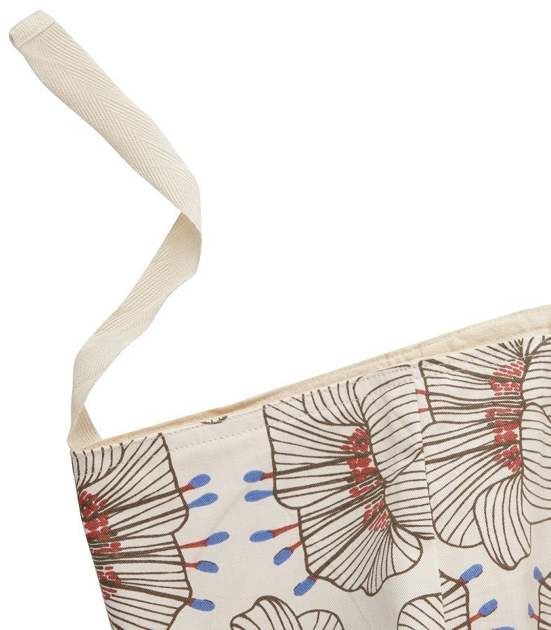 Пляжная сумка из хлопка молочного цвета с принтом Цветы из коллекции prairie