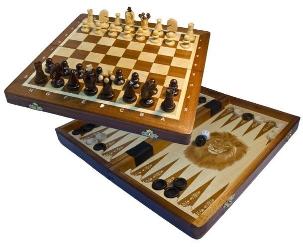 Шахматы + Шашки + Нарды "Кинг 34" Madon (деревянные, Польша)