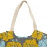 Пляжная сумка из хлопка серого цвета с принтом Цветы из коллекции prairie