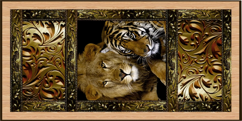 Нарды + Шашки Сирия Львы средние (Россия, дерево, 50 см), Partida