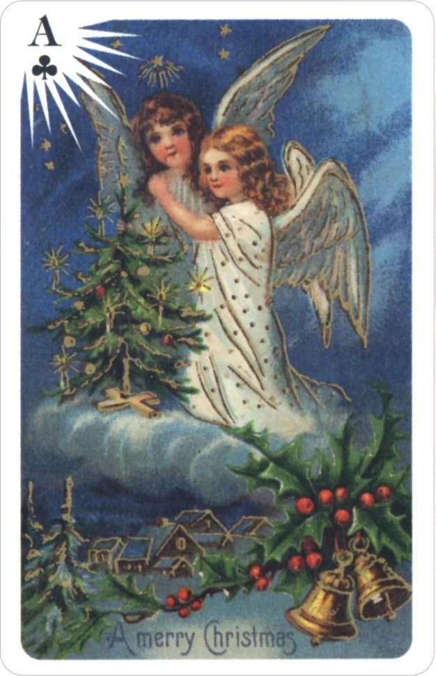 Карты "Old Time Christmas Angels Deluxe Double Bridge Deck"