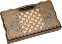 Нарды резные &quot;Тигр&quot; с ручкой 30, Haleyan