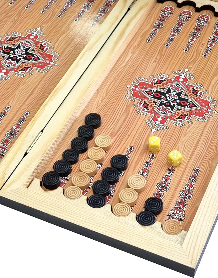 Нарды + Шашки Сирия Красные средние (Россия, дерево, 50 см), Partida