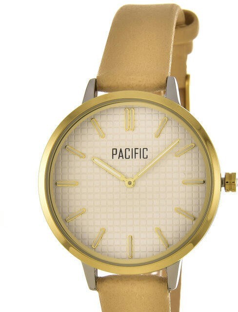 Наручные часы pacific x6198-11 кор-зол циф-бел/жел рем беж