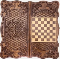 Нарды резные &quot;Тёмный Узор 4&quot; 50, Mirzoyan