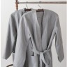 Халат из умягченного льна серого цвета essential, размер m