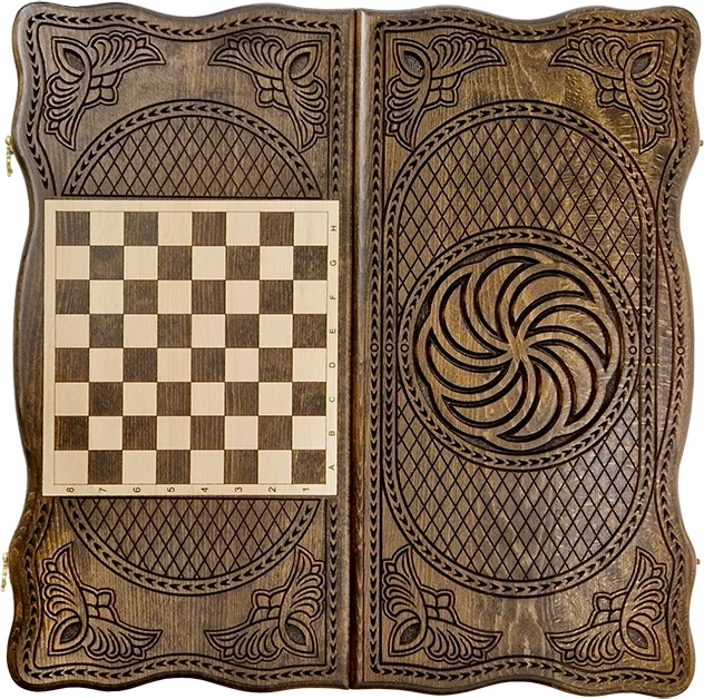 Нарды резные "Тёмный Узор 5" 50, Mirzoyan