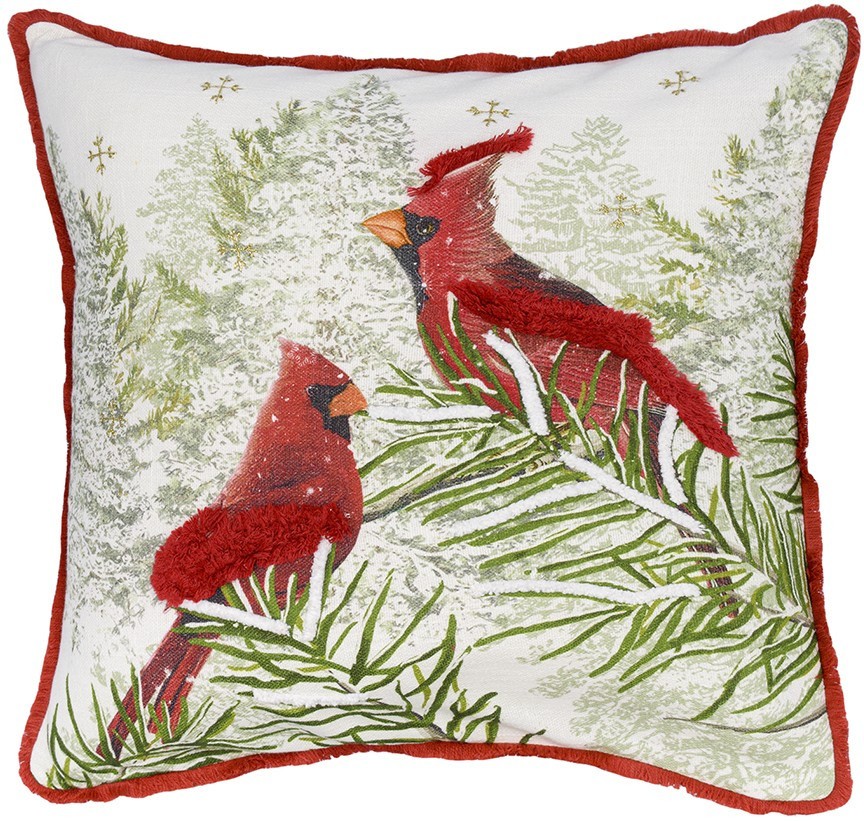 Подушка декоративная с рисунком northern cardinal из коллекции new year essential, 45х45 см