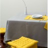Подушка на стул из стираного льна горчичного цвета из коллекции essential, 40х40x4 см
